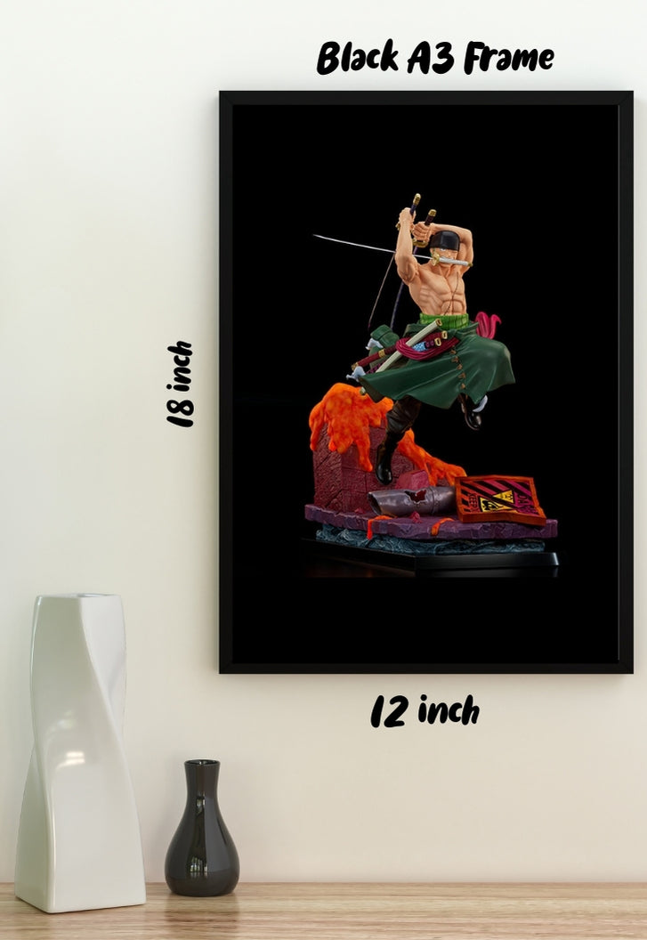 Zoro with Katanas Figurine Poster