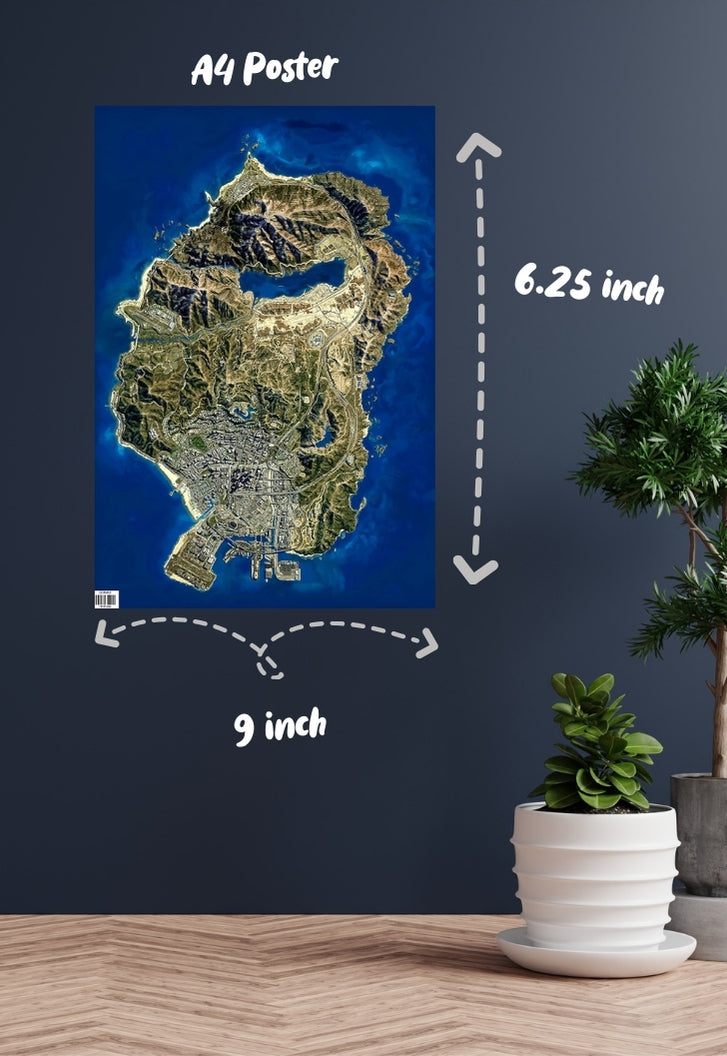 GTA V map Poster