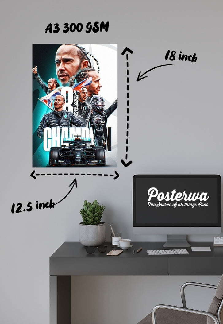GOAT Mode: Activated | Lewis Hamilton Champion | F1 Poster