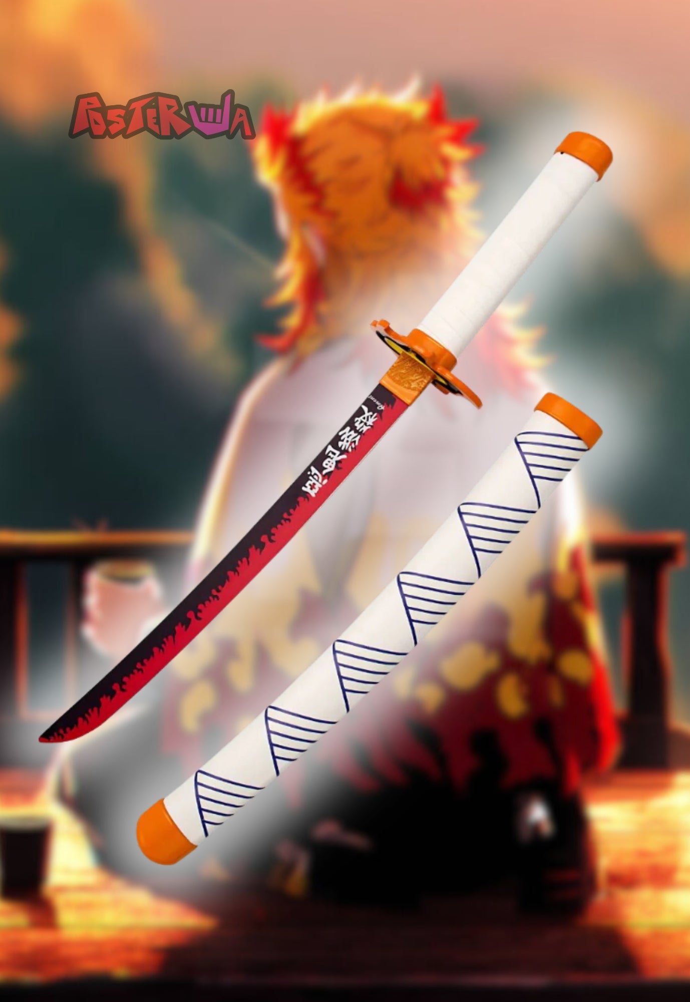 Rengoku Nichirin Mini Katana | Desk Decor | Anime Katana