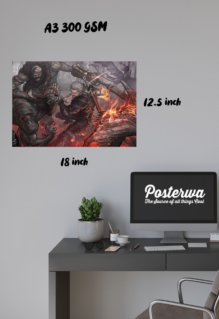 Witcher Fights Striga Poster