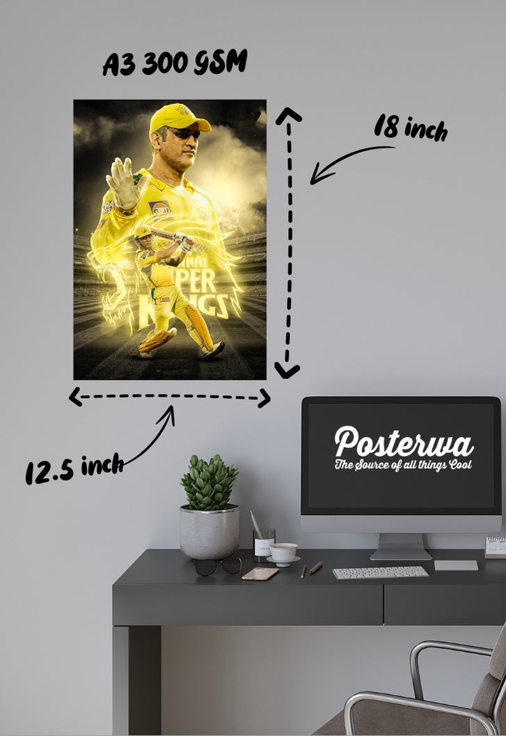 Mahendra Singh Dhoni in CSK Poster