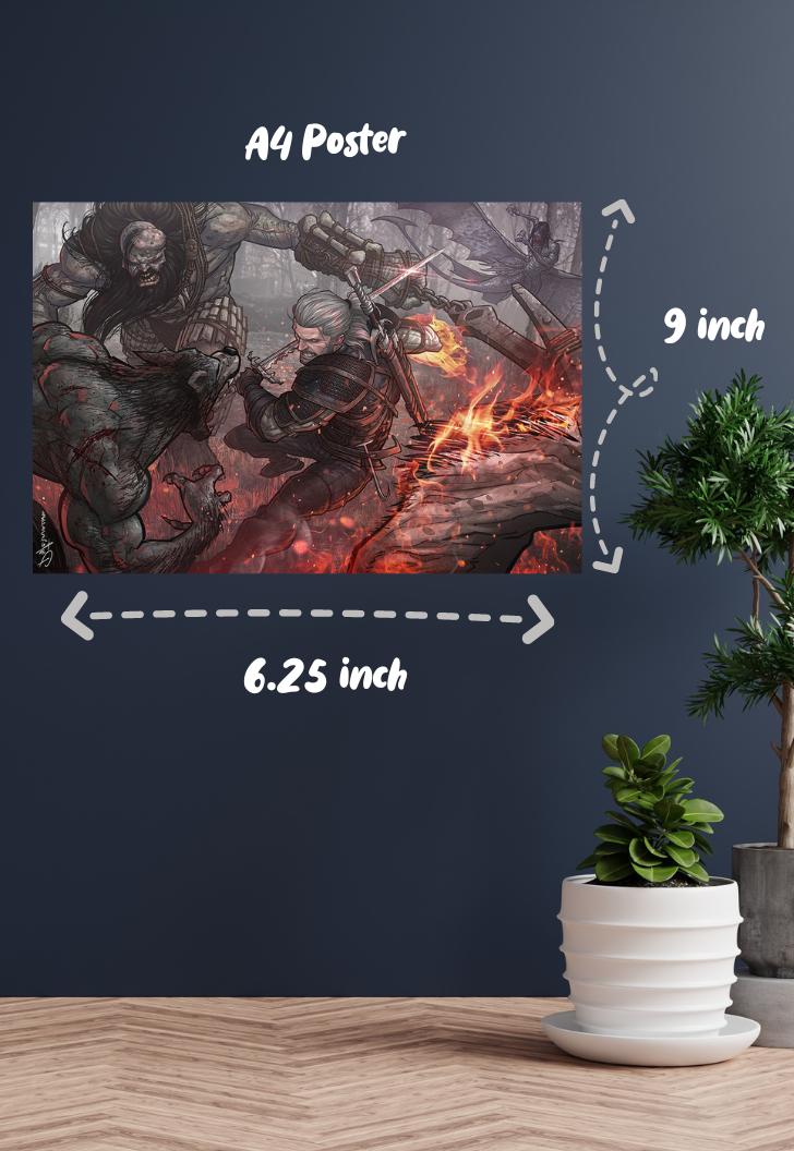 Witcher Fights Striga Poster