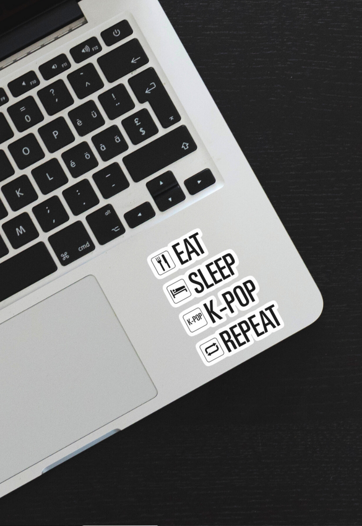 Eat Sleep K-POP Repeat Sticker