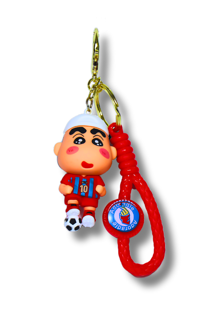 Shinchan Football Silicone Red Keychain
