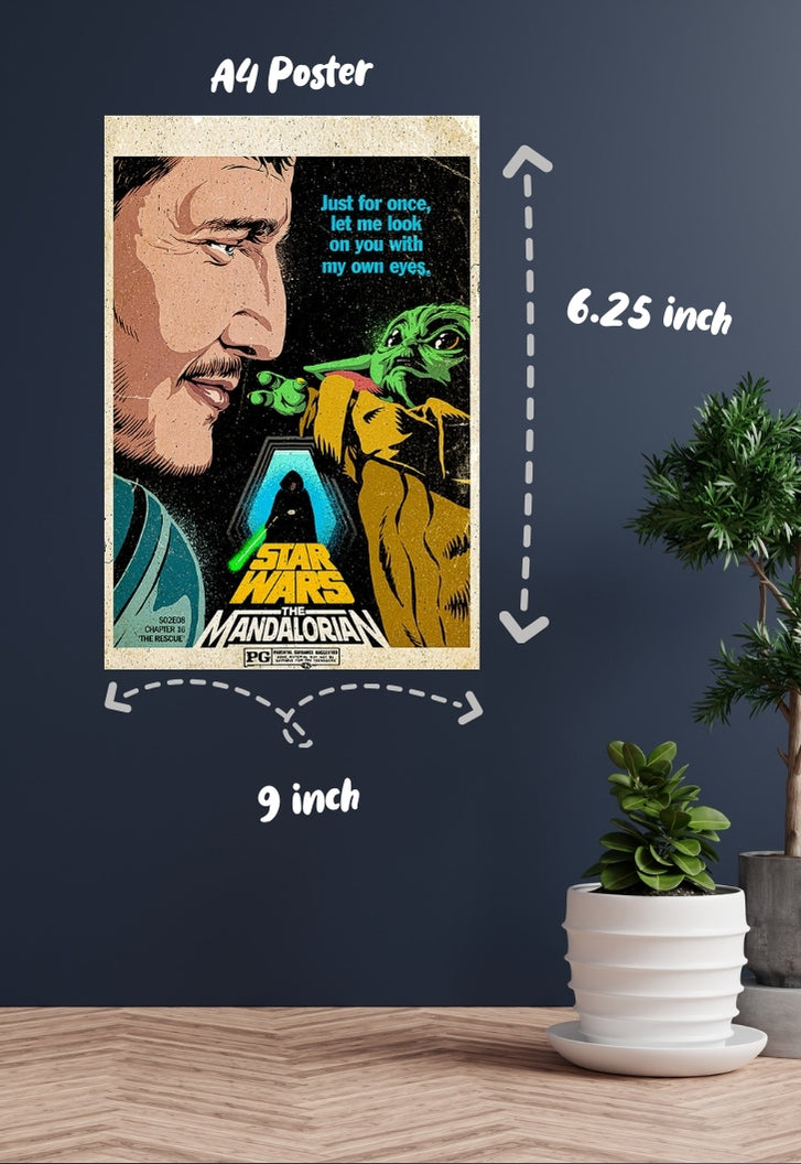 Baby Yoda with Mandalorian Poster