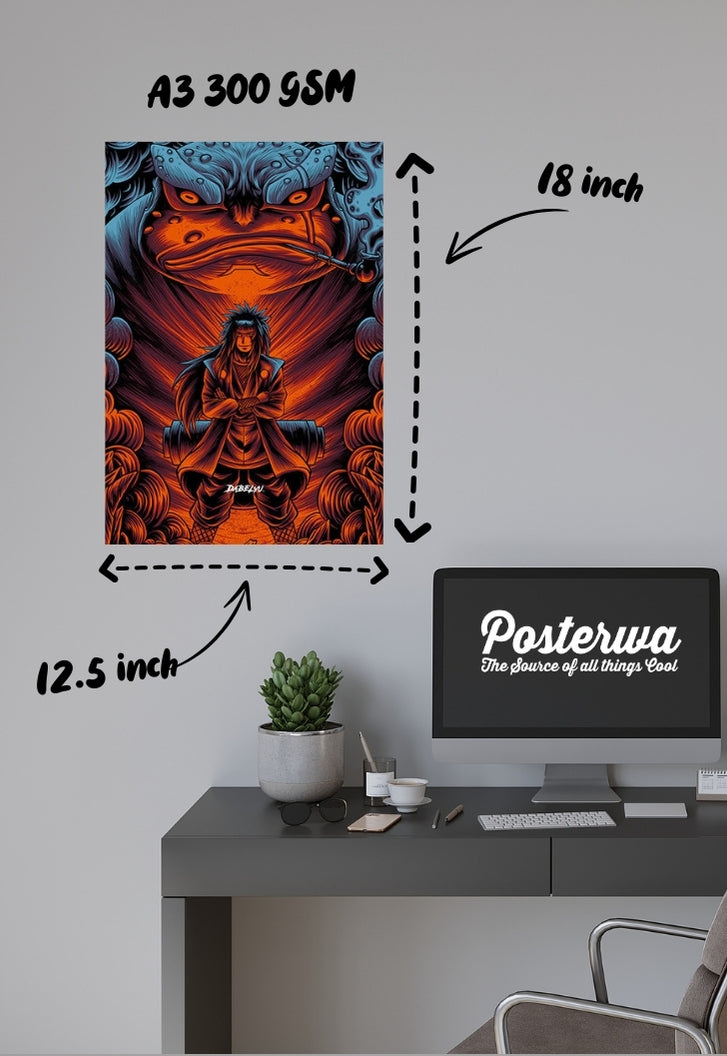 Gamakichi and Jiraiya sage mode Poster