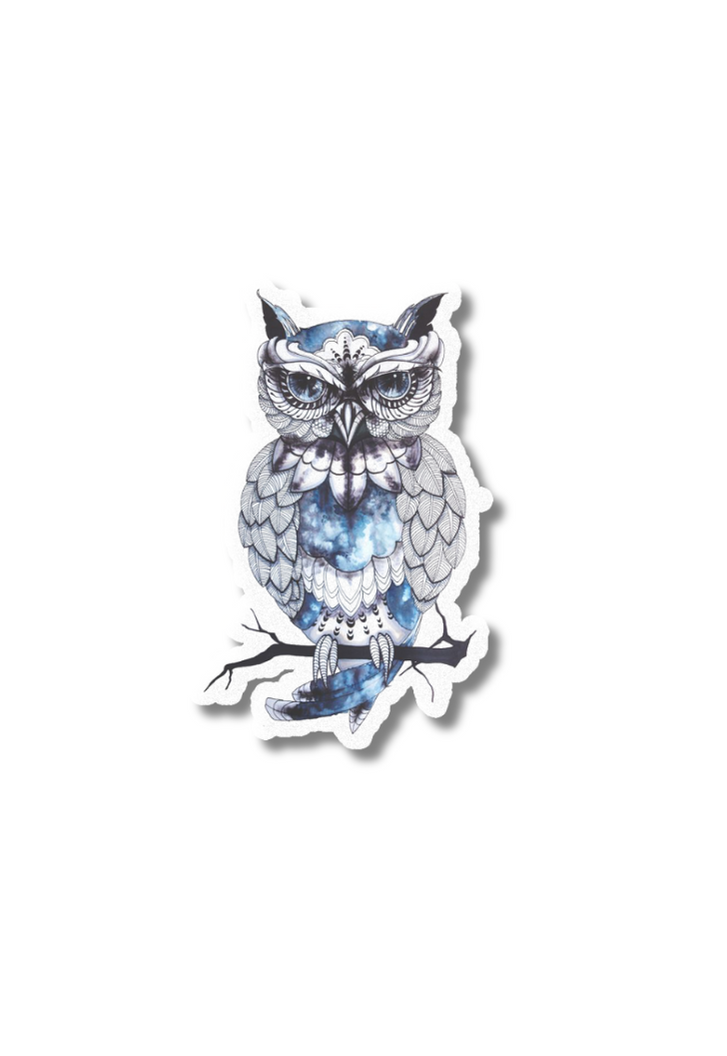 Blue Temp Owl Sticker