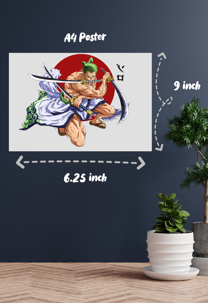 Zoro with 3 Katanas Landscape Poster