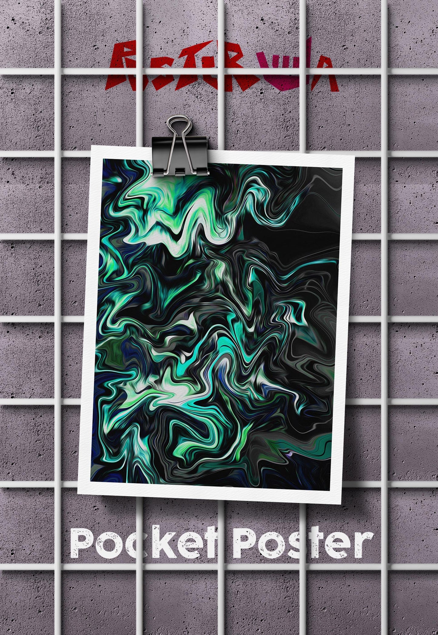 Cyan Currents | Abstract | Art Poster