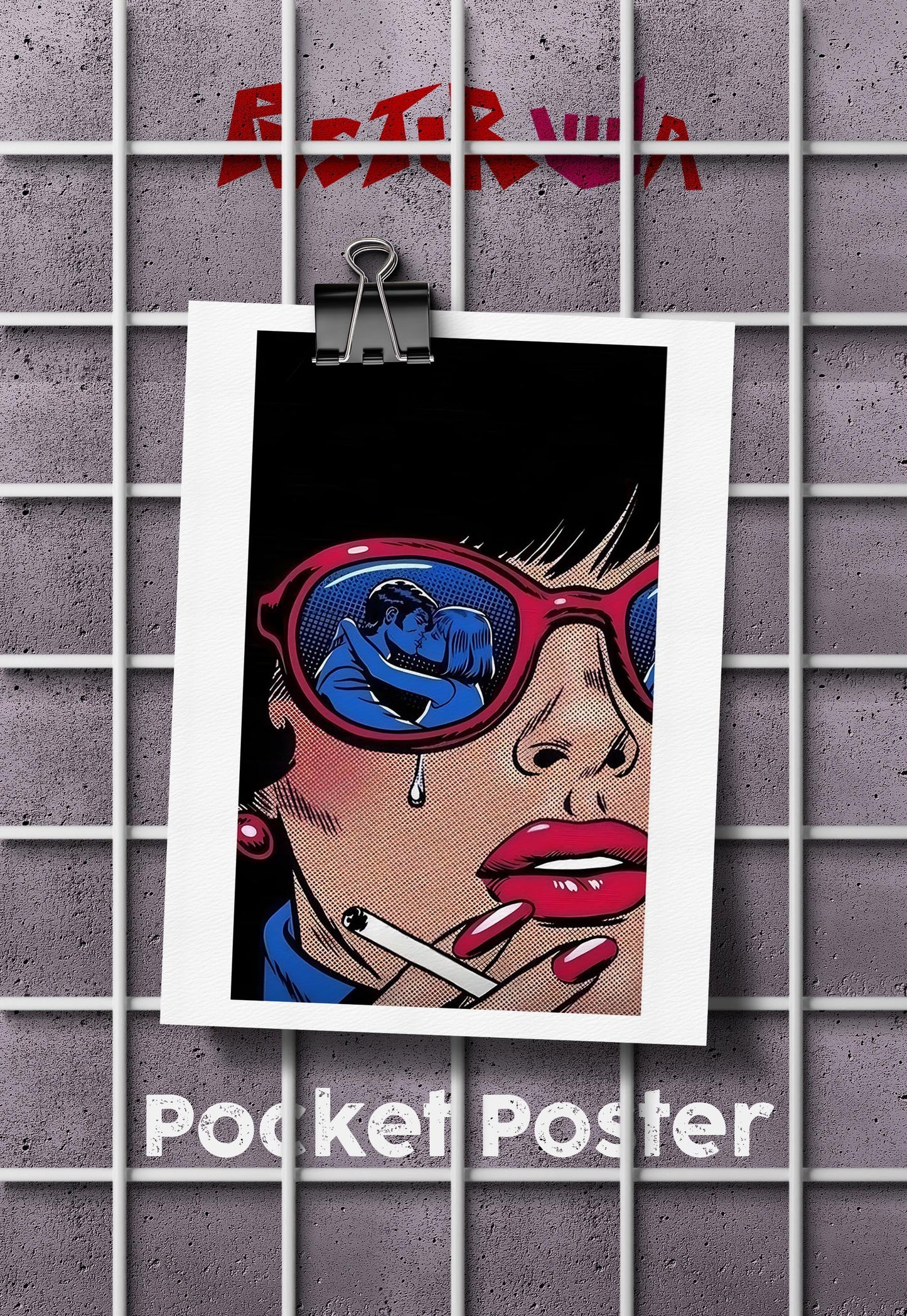 Heartbreak in Retro Hues | Punk Comic Art | Art Poster