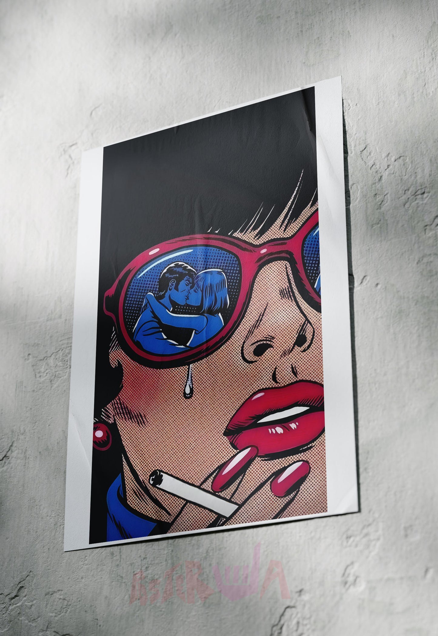 Heartbreak in Retro Hues | Punk Comic Art | Art Poster