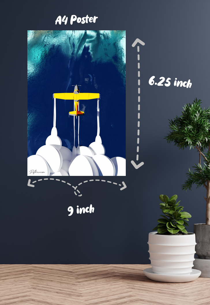 Soar to Sky | Abstract Art | Airplane Art Poster