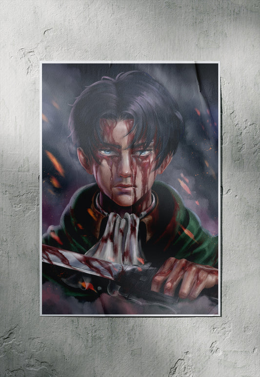 “Attack on Titan:  Levi's Resolve | Levi Ackerman | Anime Poster