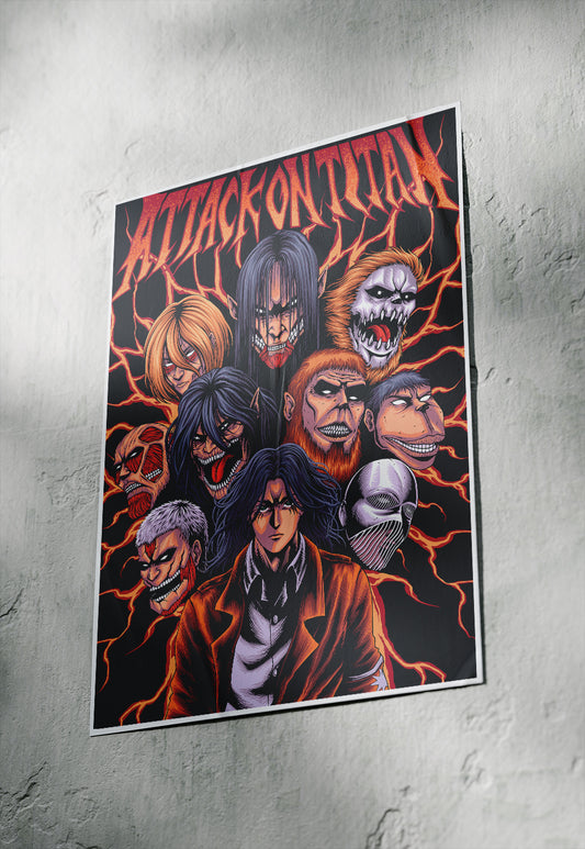 “Attack on Titan: All Titan with Eren | Eren Yeager | Anime Poster