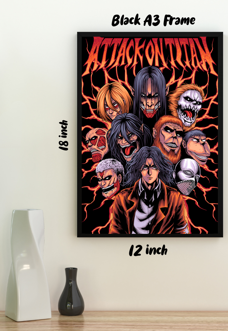 “Attack on Titan: All Titan with Eren | Eren Yeager | Anime Poster