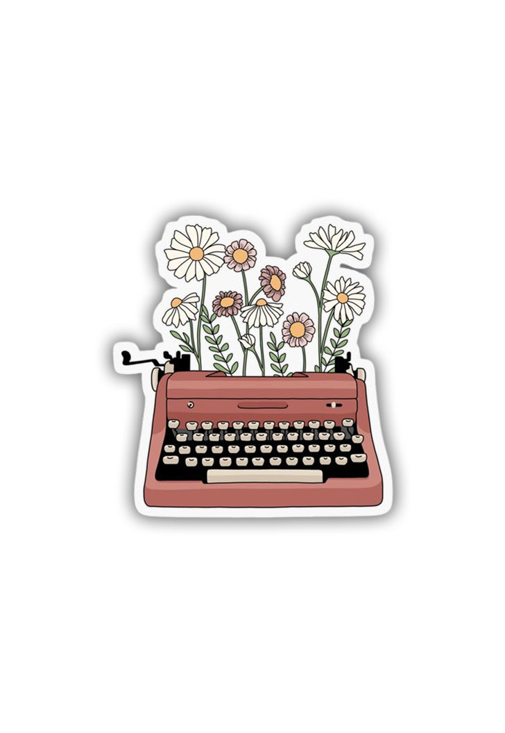 Typewriter flowers Sticker