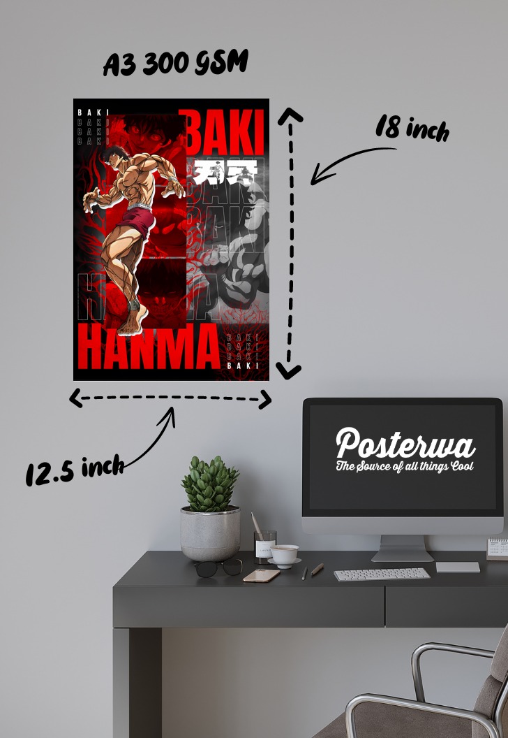 Crimson Warrior | Baki Hanma | Anime Poster