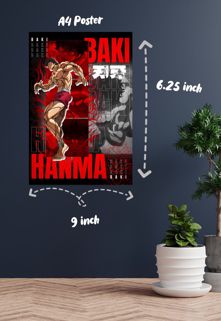 Crimson Warrior | Baki Hanma | Anime Poster