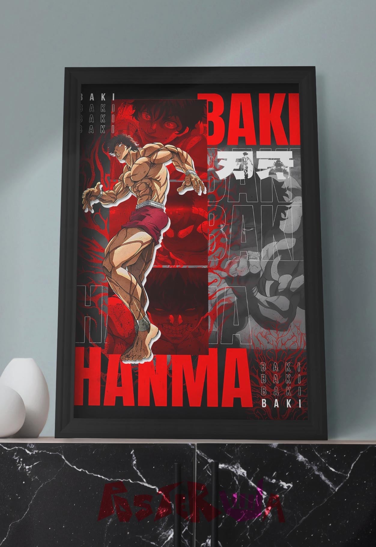 Crimson Warrior | Baki Hanma | Anime Poster