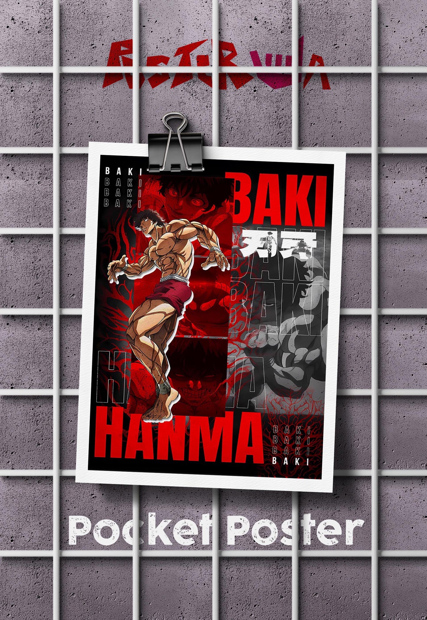 Crimson Warrior | Baki Hanma | Anime Poster