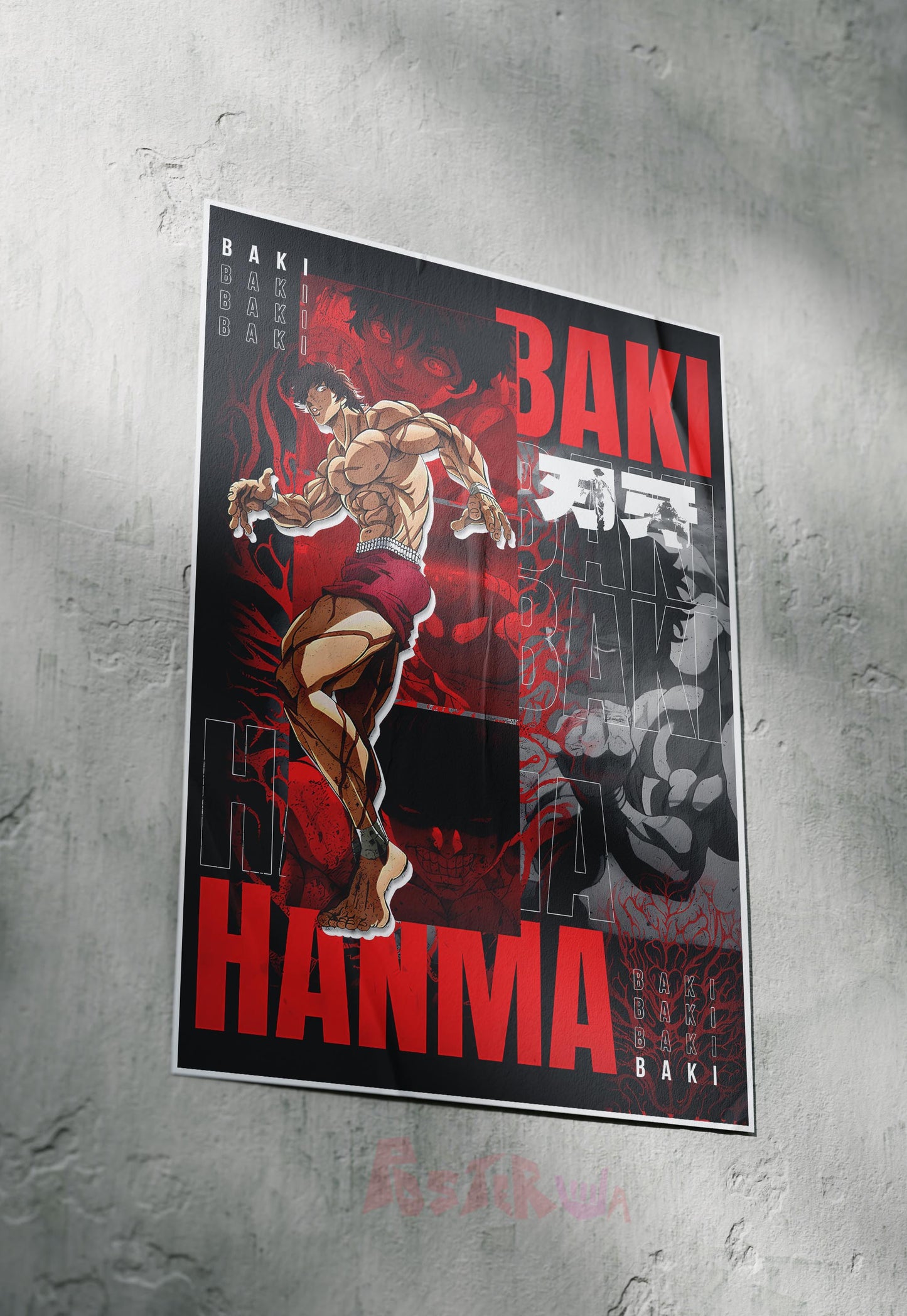 Crimson Warrior | Baki Hanma | Anime Poster