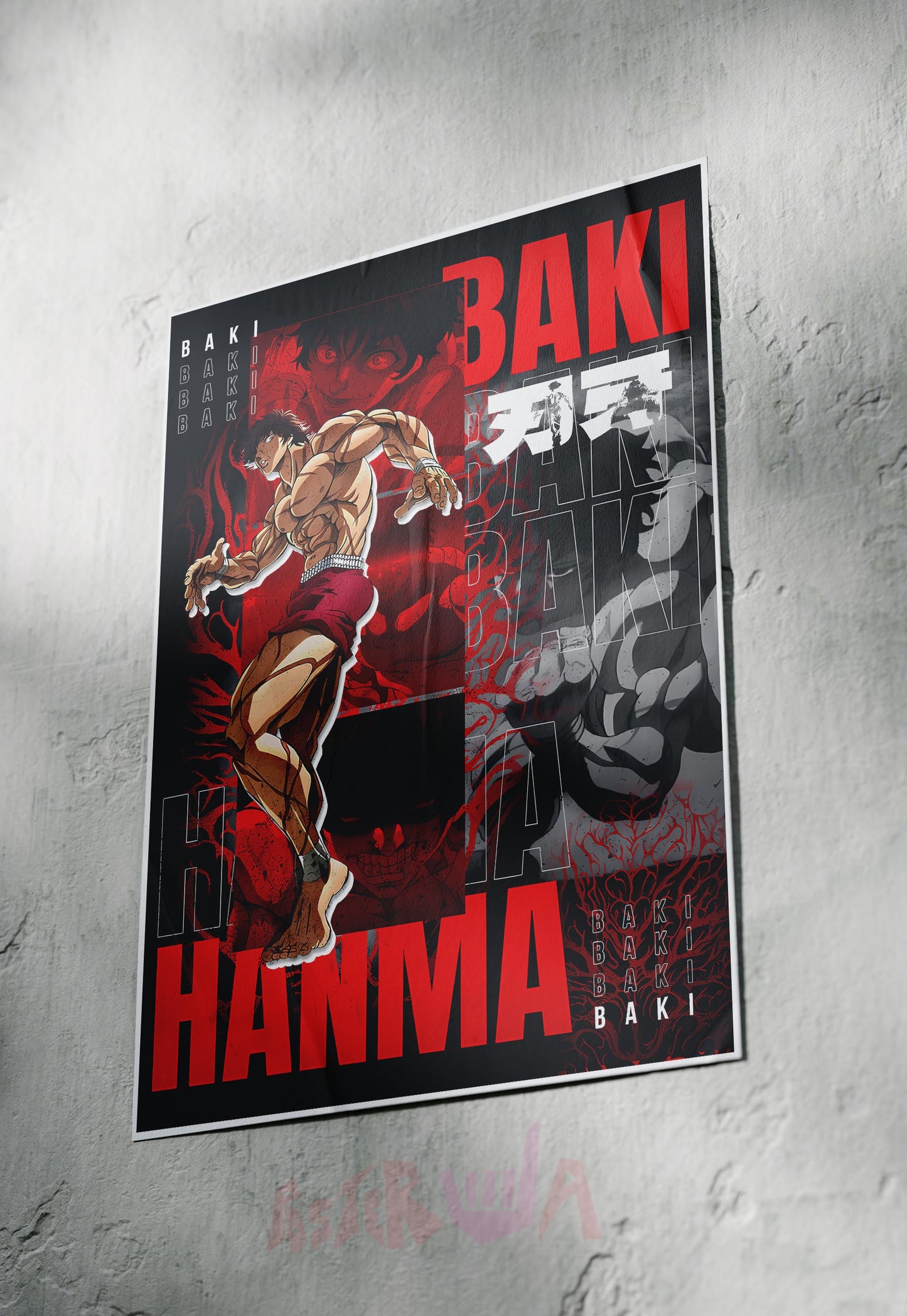 Crimson Warrior | Baki Hanma | Anime Poster