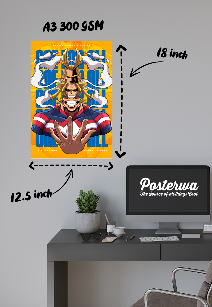 Unyielding Hero | All Might (Anime) | Iconic Poster