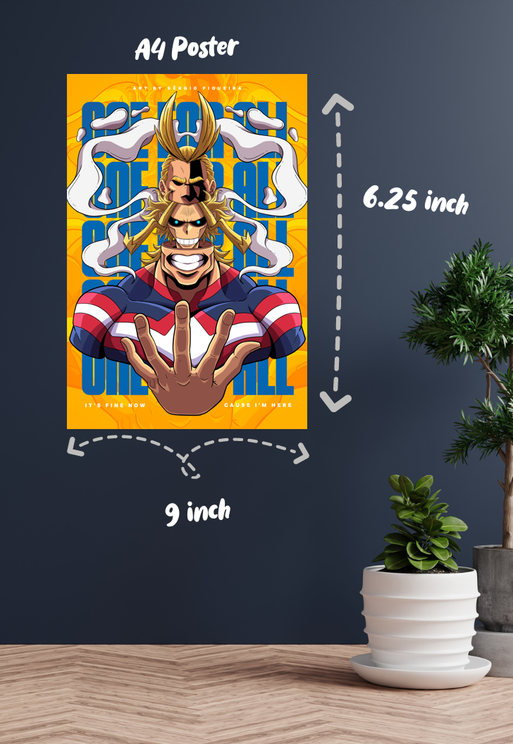 Unyielding Hero | All Might (Anime) | Iconic Poster