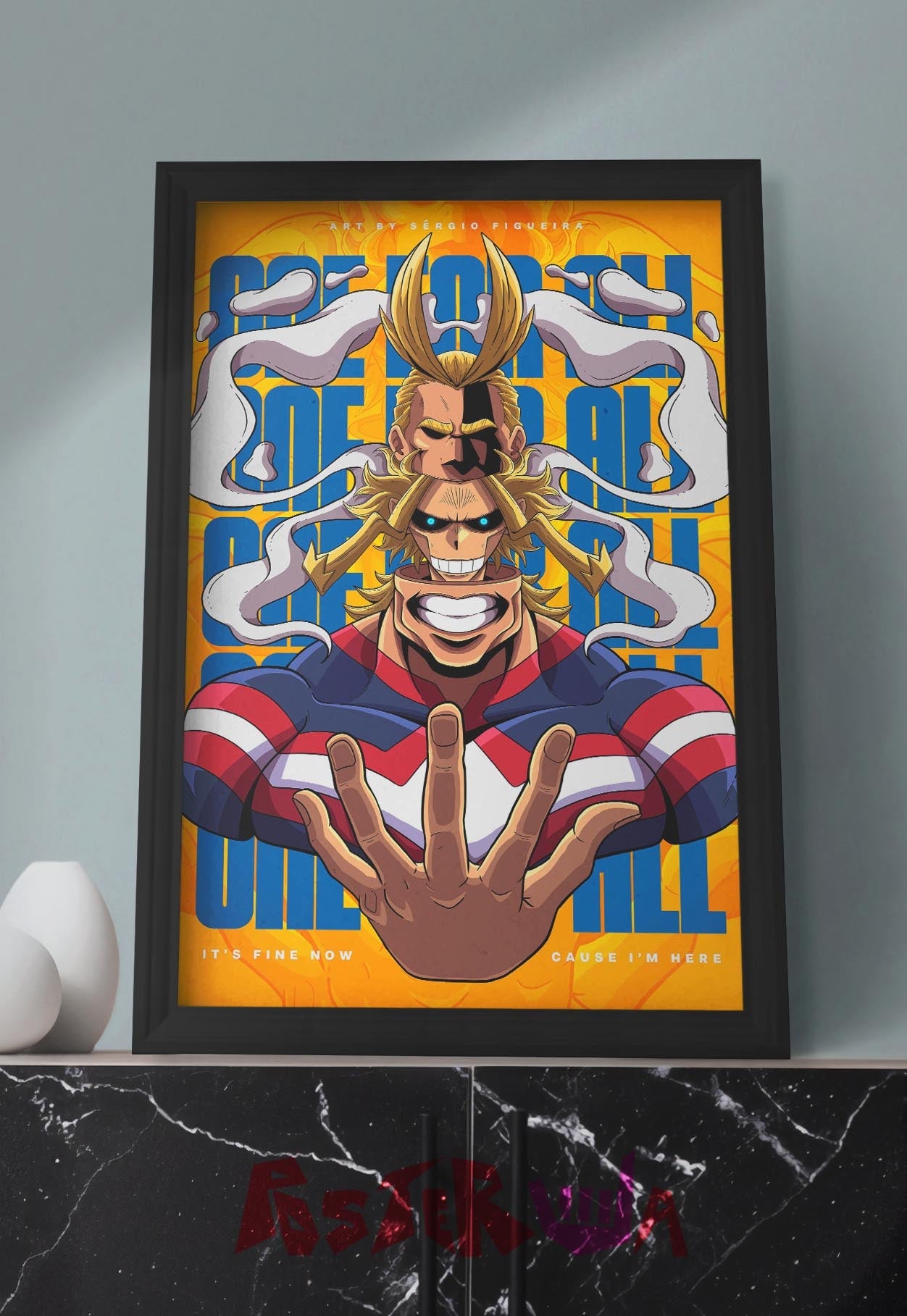 Unyielding Hero | All Might (Anime) | Iconic Poster