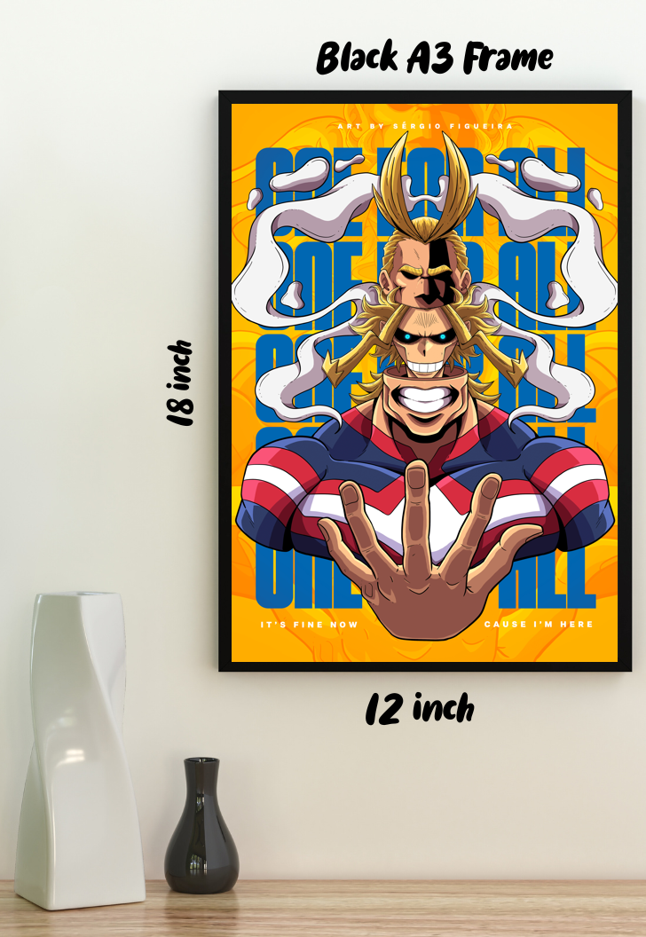 Unyielding Hero | All Might (Anime) | Iconic Poster