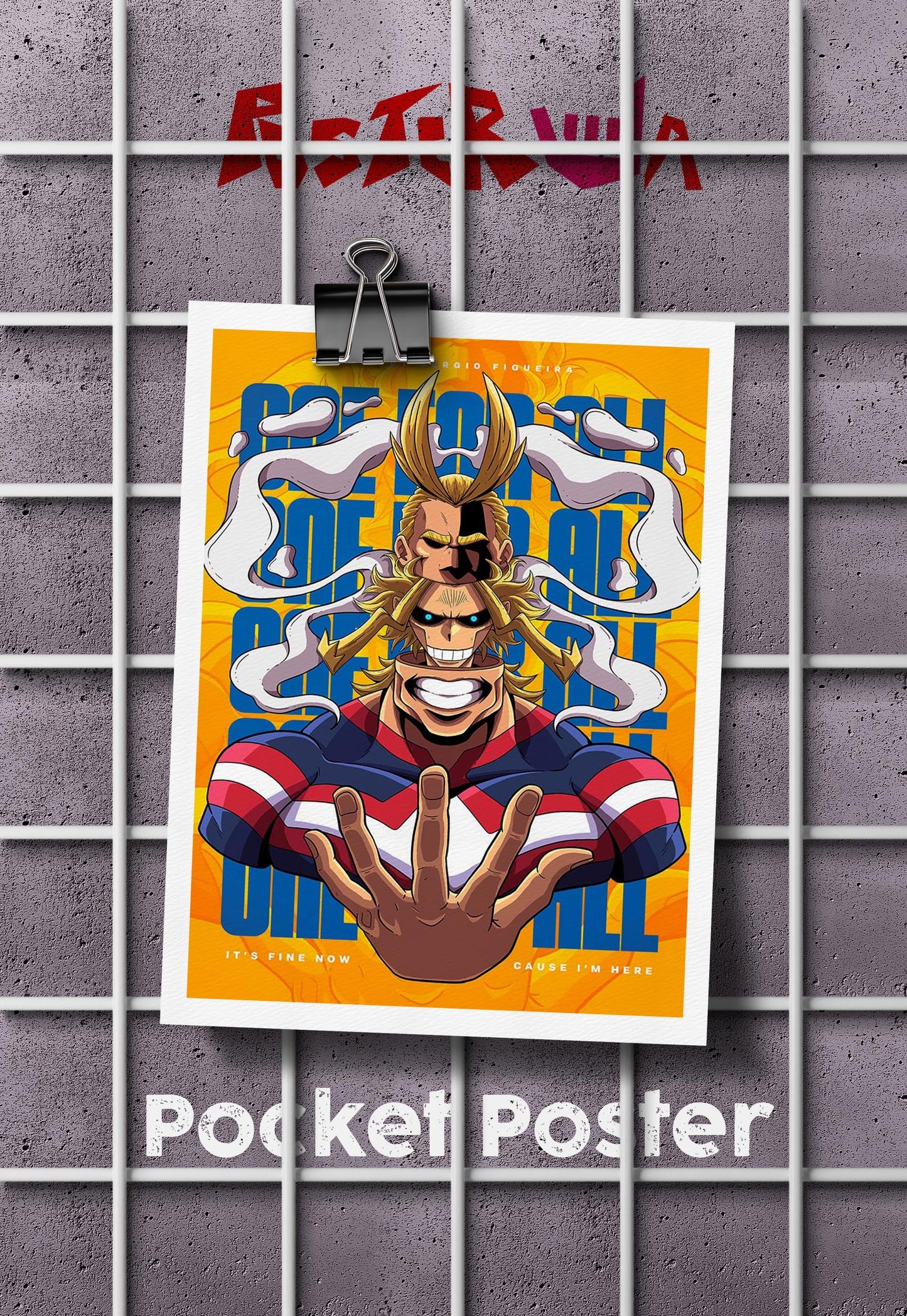 Unyielding Hero | All Might (Anime) | Iconic Poster