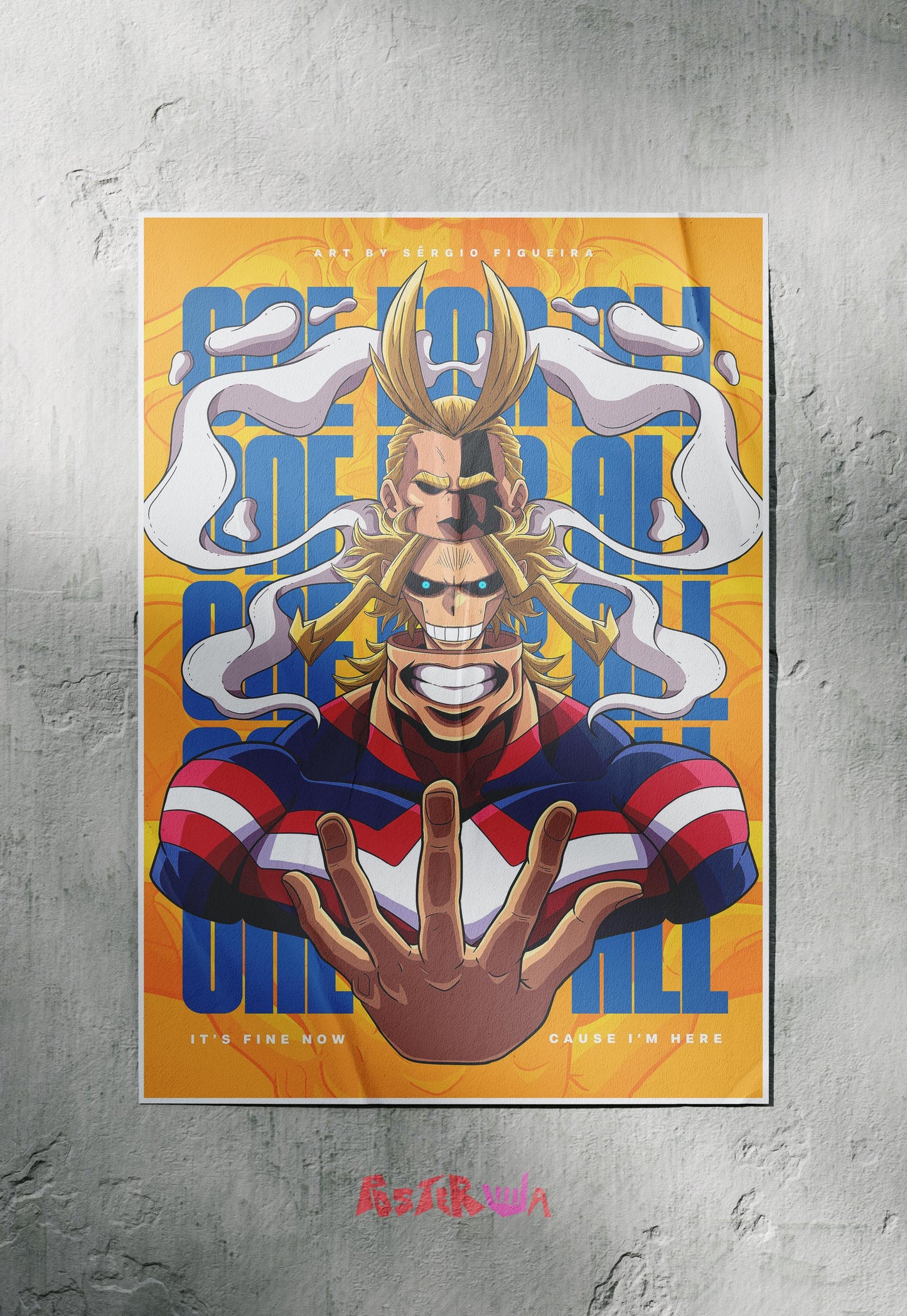 Unyielding Hero | All Might (Anime) | Iconic Poster