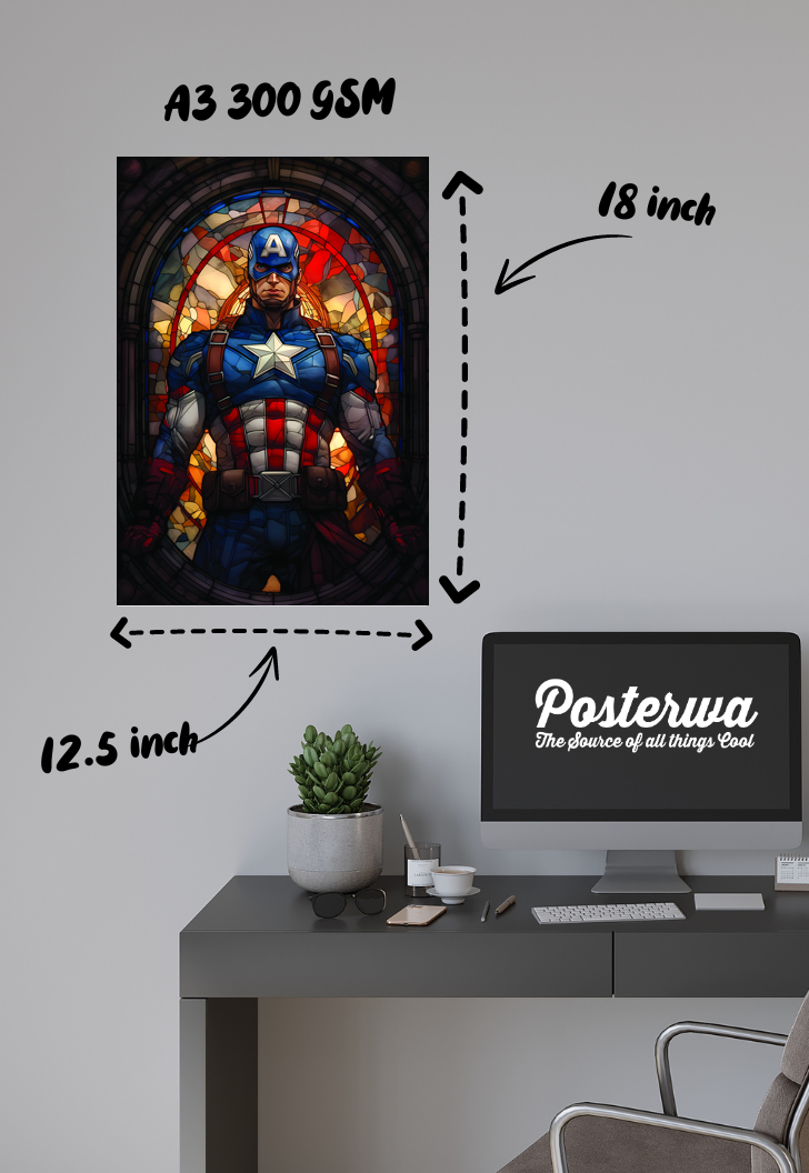 Shielded Valor | Captain America | Comic Book Poster