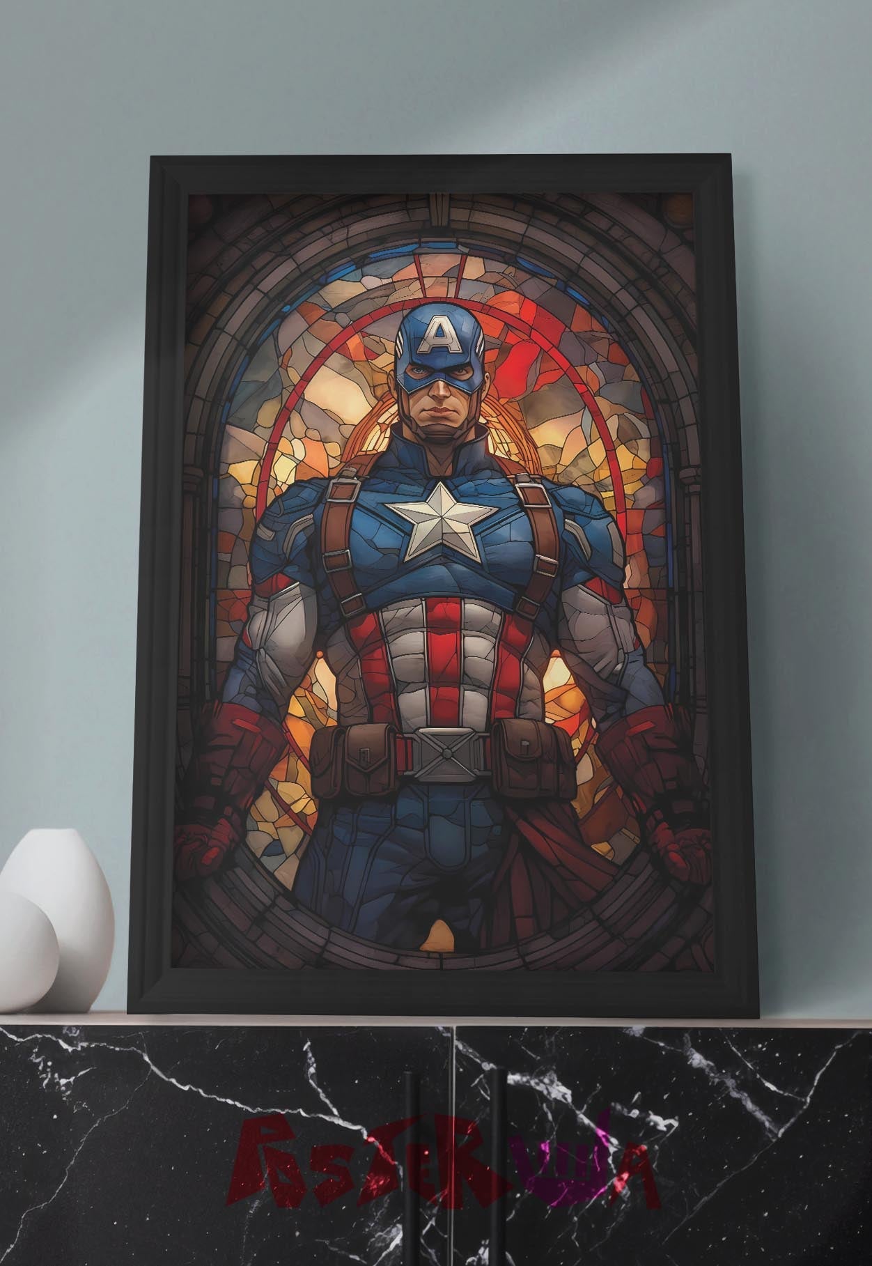 Shielded Valor | Captain America | Comic Book Poster