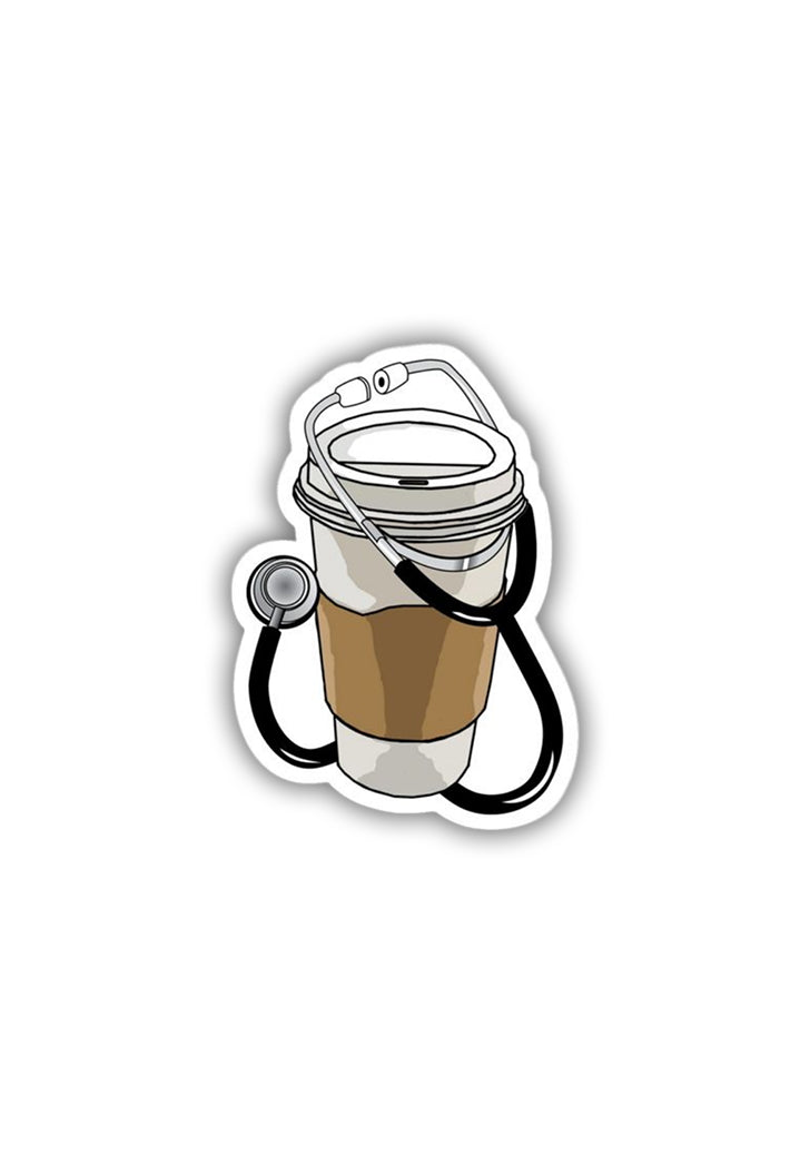 Coffee Stethoscope Sticker