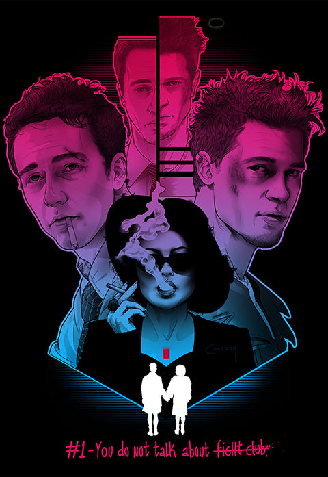 Fight Club Split collage Poster
