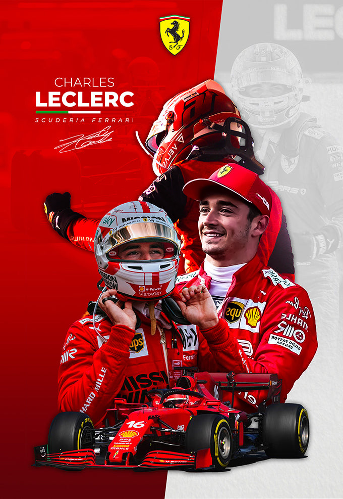 Charles Leclerc Autograph Poster