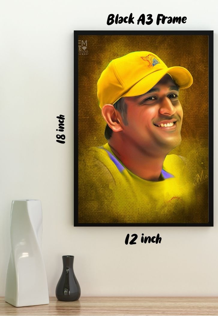 M S Dhoni CSK Poster