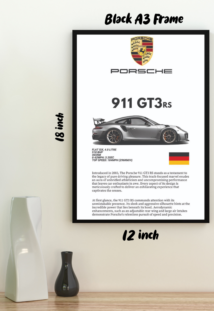 Porsche 911 GT3RS Car Poster