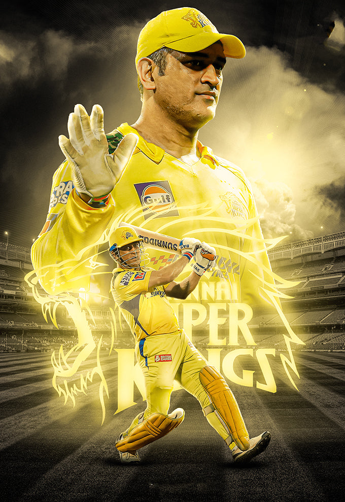 Mahendra Singh Dhoni in CSK Poster