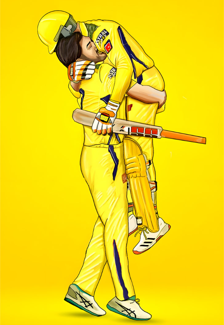 MS Dhoni Hugging Poster