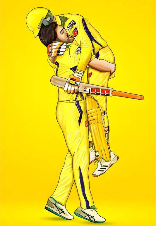 MS Dhoni Hugging Poster