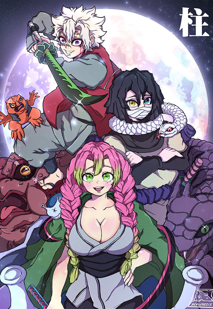 Sanemi, Obanai and Mitsuri as the Sannin from Demon Slayer