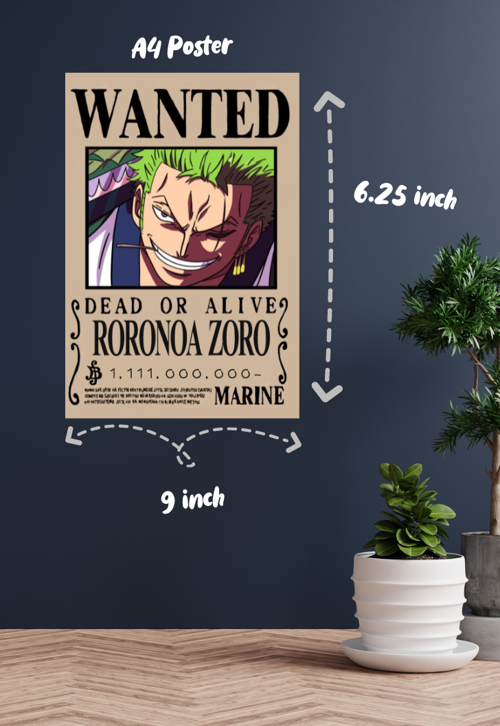 King Of Hell Zoro | One Piece Wanted | Anime Poster