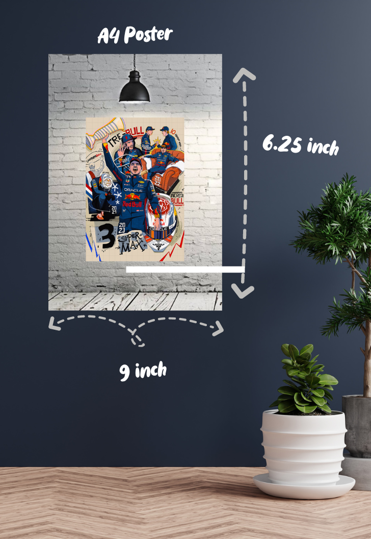 Max Verstappen THREE-TIME CHAMPIONNN Poster