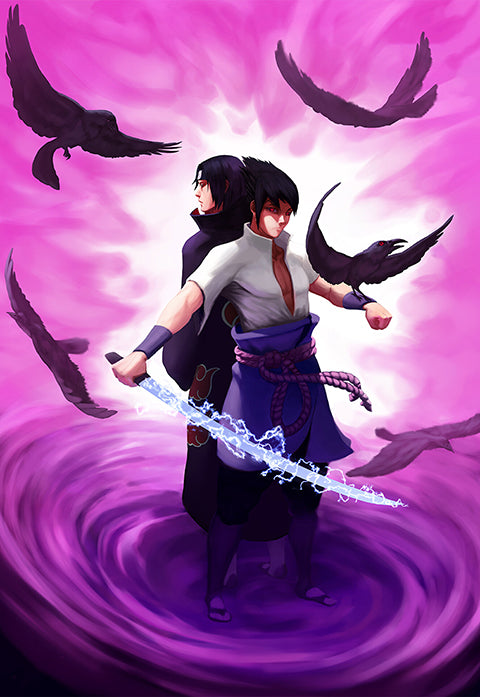 Itachi Sasuke Brothers by Heart Poster