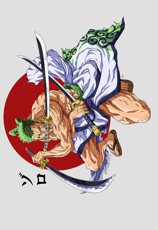 Zoro with 3 Katanas Landscape Poster