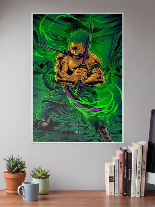 Zoro Three Blades No Mercy | One Piece | Anime Poster