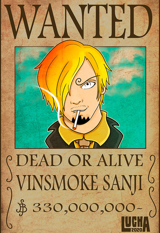 Vinsmoke Sanji Wanted Caricature Poster